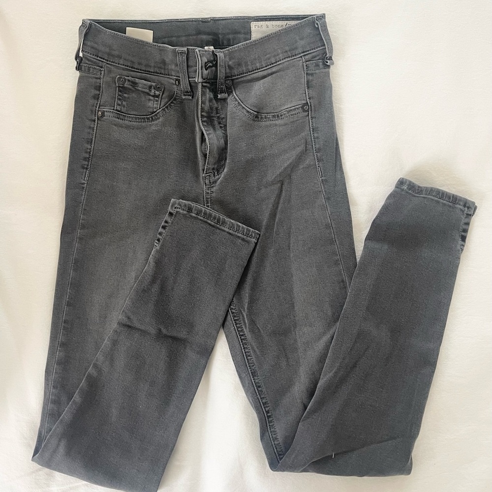 Rag & Bone Split Ankle Jeans in Black Rock Size 24